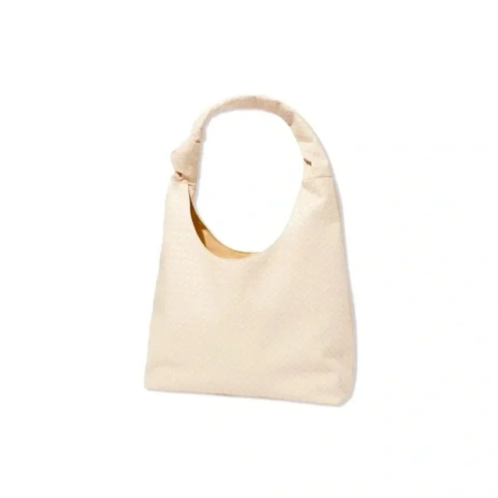 Ulta Cream Woven Pattern Hobo Tote Bag, NWT